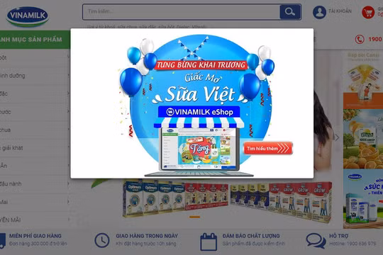 Vinamilk ra mắt website thương mại điện tử Giấc mơ sữa Việt