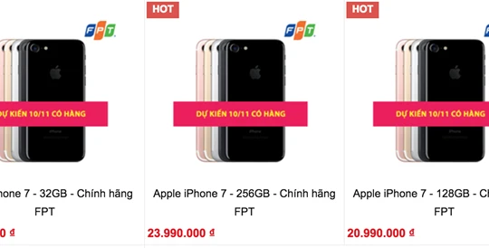 Đua khuyến mại cho khách đặt mua iPhone 7 series chính hãng