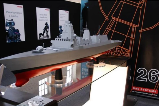 Mô hình tàu hộ vệ Type 26 Anh. Ảnh: Cankao
