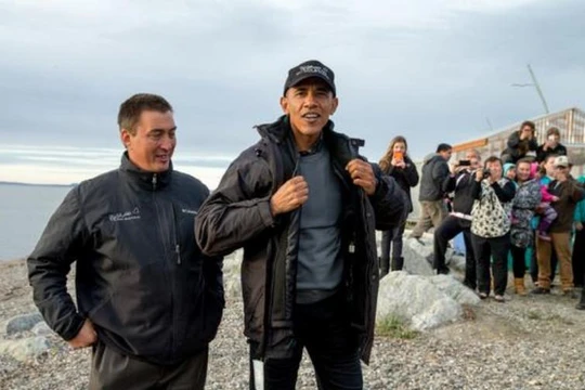 Năm 2015, Tổng thống Mỹ Barack Obama khi đó đã đến thăm Bắc Cực. Ảnh: Sina