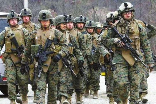 Lực lượng quân đội Mỹ tại Hàn Quốc tiến hành huấn luyện. Ảnh: Cankao.