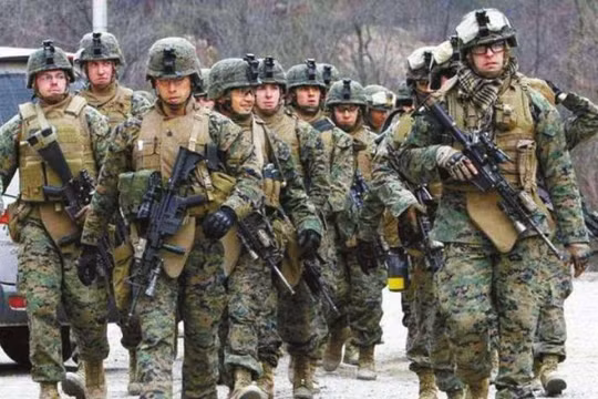 Lực lượng quân đội Mỹ tại Hàn Quốc tiến hành huấn luyện. Ảnh: Cankao.