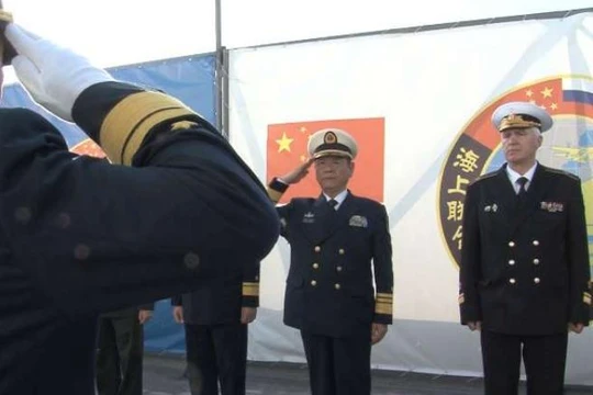 Hải quân Trung Quốc và Nga tiến hành cuộc tập trận chung "Liên hợp trên biển-2017". Ảnh: Ifeng.