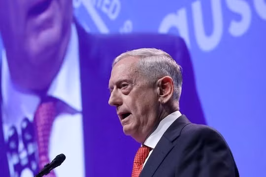 Bộ trưởng Quốc phòng Mỹ phát biểu trước Hiệp hội lục quân Mỹ. Ảnh: Wall Street Journal.