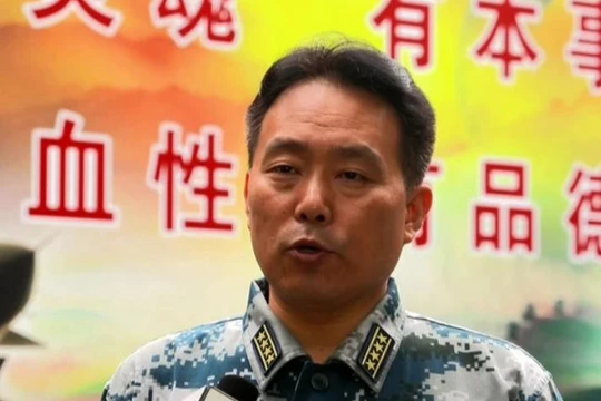 Thân Tiến Khoa, phát ngôn viên Không quân Trung Quốc. Ảnh: Thời báo Hoàn Cầu/CCTV Trung Quốc.