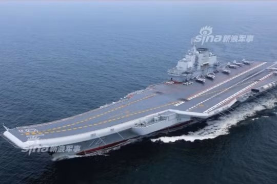 Biên đội tàu sân bay Liêu Ninh, hải quân Trung Quốc. Ảnh: Sina.