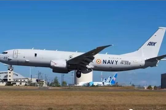 Máy bay tuần tra săn ngầm P-8I Poseidon của hải quân Ấn Độ. Ảnh: Sina