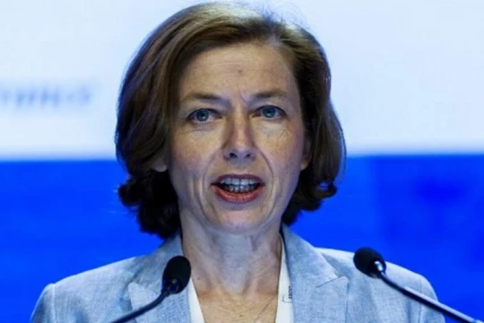 Ngày 3/6/2018, Bộ trưởng Quốc phòng Pháp bà Florence Parly phát biểu tại Đối thoại Shangri-La 2018. Ảnh: AFP.