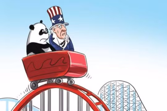 Quan hệ Trung - Mỹ rung chuyển do xảy ra chiến tranh thương mại. Ảnh: Global Times.