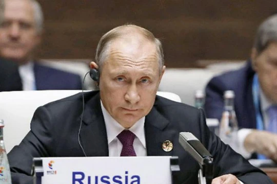 Tổng thống Nga Vladimir Putin. Ảnh: Kyodo/Nikkei.