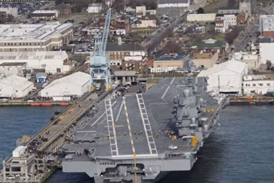 Tàu sân bay động cơ hạt nhân thế hệ mới USS Gerald Ford Mỹ. Ảnh: Sputnik