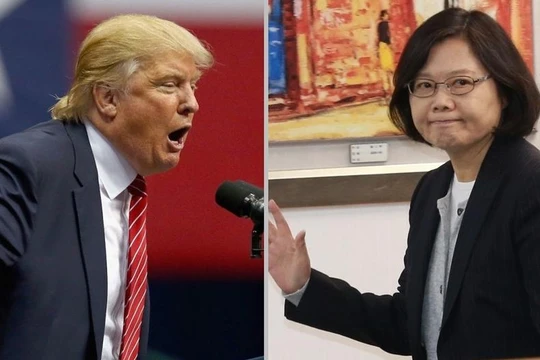 Tổng thống Mỹ Donald Trump và nhà lãnh đạo Đài Loan Thái Anh Văn. Ảnh: China.hket.com