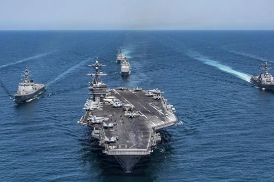 Cụm tấn công tàu sân bay USS Carl Vinson, Hải quân Mỹ. Ảnh: Sputnik