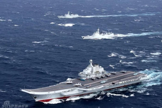 Biên đội tàu sân bay Liêu Ninh, Hải quân Trung Quốc. Ảnh: Sina