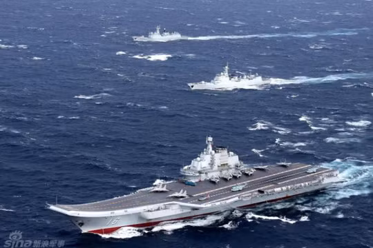 Biên đội tàu sân bay Liêu Ninh, Hải quân Trung Quốc. Ảnh: Sina