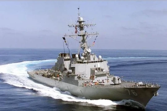 Tàu khu trục tên lửa USS Higgins DDG-76 của hải quân Mỹ. Ảnh: Sina.