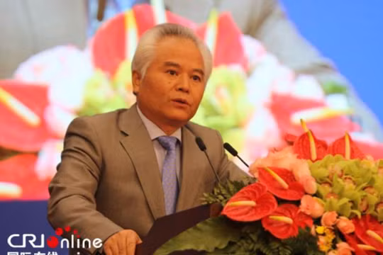 Ngô Sĩ Tồn, Viện trưởng Viện nghiên cứu Biển Đông Trung Quốc phát biểu tại Diễn đàn Hương Sơn. Ảnh: Cri Online/Chinadaily.