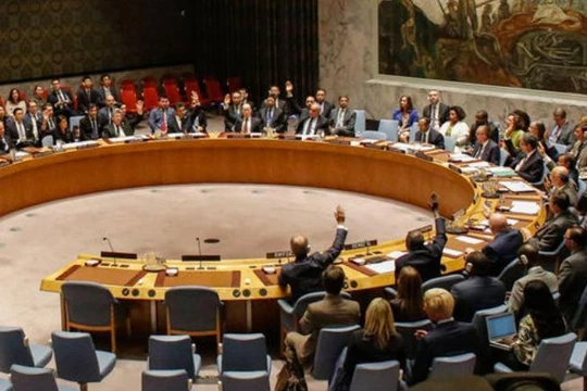 Ngày 11/9/2017, Hội đồng bảo an Liên hợp quốc ra nghị quyết mới tăng cường trừng phạt Triều Tiên. Ảnh: Shanghai Observer.