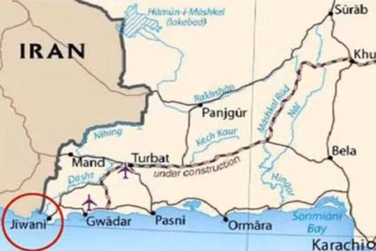 Trung Quốc muốn xây dựng căn cứ hải quân ở bán đảo Jiwani, Pakistan. Ảnh: Sina.
