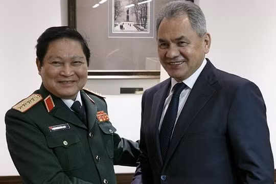 Ngày 4/4/2018, tại Moscow Nga, Bộ trưởng Quốc phòng Ngô Xuân Lịch tiến hành hội đàm với Bộ trưởng Quốc phòng Nga Sergey Shoigu. Ảnh: Sputnik.