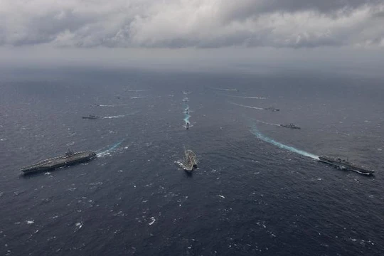 Cuộc tập trận Malabar - 2017 ở vịnh Bengal. Ảnh: U.S. Navy.