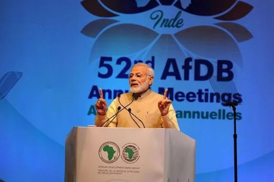 Thủ tướng Ấn Độ Narendra Modi phát biểu tại Đại hội lần thứ 52 AfDB