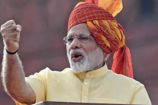 Thủ tướng Ấn Độ Narendra Modi tuyên bố cứng rắn trong ngày Độc lập. Ảnh: AFP.