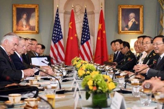 Đối thoại ngoại giao an ninh Mỹ - Trung ngày 21/6/2017. Ảnh: Zaobao