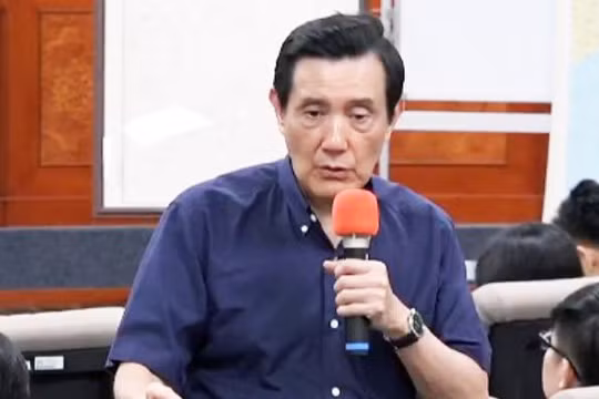 Cựu lãnh đạo Đài Loan Mã Anh Cửu tại Đại học Đông Ngô, Đài Loan. Ảnh: ANNTW