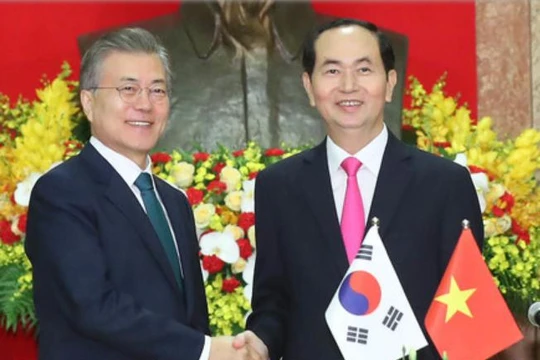 Từ ngày 22 - 24/3/2018, Tổng thống Hàn Quốc Moon Jae-in thăm Việt Nam. Ảnh: Sina.