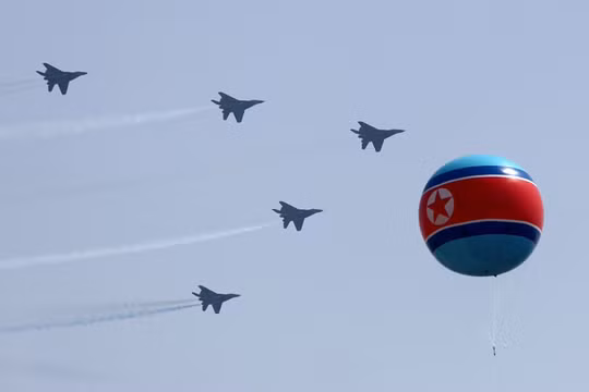 Máy bay chiến đấu MiG-29 Triều Tiên trong Lễ duyệt binh ở Bình Nhưỡng ngày 15/4/2012 (ảnh tư liệu)