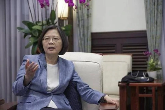 Lãnh đạo Đài Loan, bà Thái Anh Văn trả lời phỏng vấn tờ Nhật báo phố Wall Mỹ ngày 5/10/2016. Ảnh: Sina