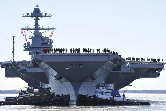 Tàu sân bay động cơ hạt nhân thế hệ mới USS Gerald Ford Mỹ. 