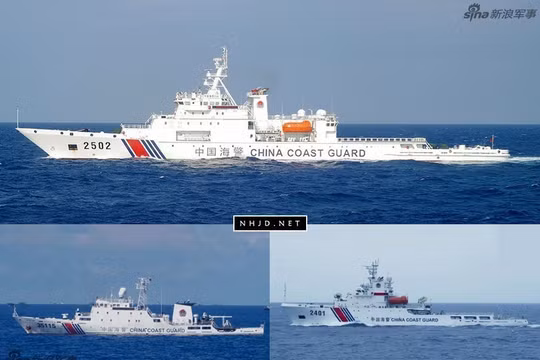 Tàu cảnh sát biển Trung Quốc xâm nhập vùng biển đảo Senkaku. Ảnh: Sina