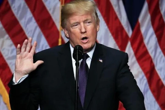 Ngày 18/12/2017, Tổng thống Mỹ Donald Trump công bố báo cáo chiến lược an ninh quốc gia mới. Ảnh: The Financial Express.