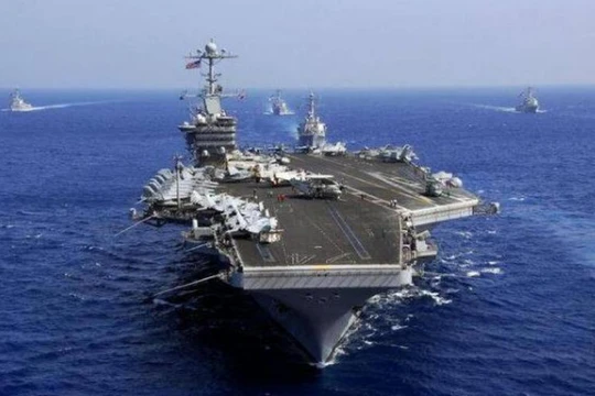 Cụm tấn công tàu sân bay USS John C. Stennis, Hải quân Mỹ. Ảnh; Cankao