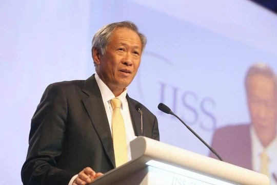 Bộ trưởng Quốc phòng Singapore Ng Eng Hen tại Đối thoại Shangri-La 2017. Ảnh: Today Online