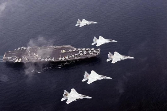 Từ ngày 1 - 3/6/2017, Mỹ và Nhật Bản tiến hành tập trận chung ở biển Nhật Bản. Ảnh: Guancha