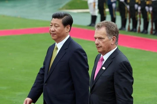 Chủ tịch Trung Quốc Tập Cận Bình và Tổng thống Phần Lan Sauli Niinisto. Ảnh: gbtimes