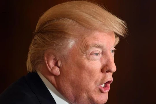 Ngày 12/4/2017, tại cuộc họp báo ở thủ đô Washington, Tổng thống Mỹ Donald Trump tuyên bố Chính phủ Mỹ không coi Trung Quốc là nước thao túng tỷ giá hối đoái. Ảnh: Tân Hoa xã/Cankao