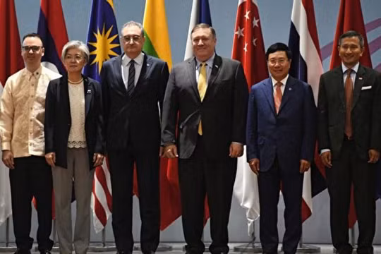 Ngày 4/8/2018, Ngoại trưởng Mỹ Mike Pompeo tham dự Hội nghị cấp cao ASEAN. Ảnh: Getty Images.