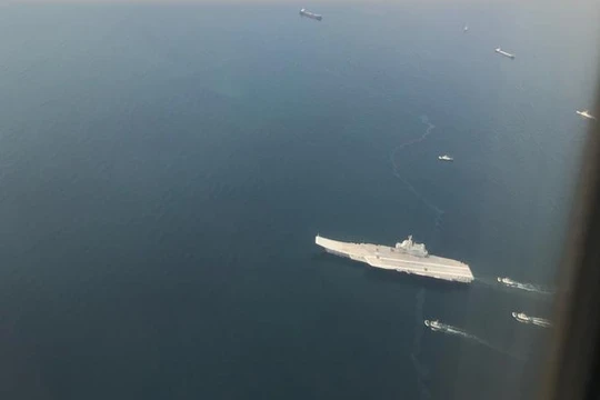 Tàu sân bay Type 001A Trung Quốc chạy thử lần thứ hai. Ảnh: Sina.