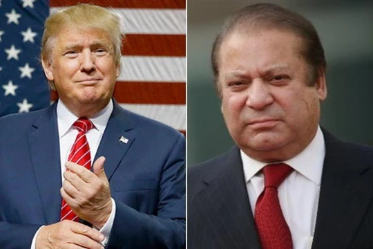 Tổng thống đắc cử Mỹ Donald Trump và Thủ tướng Pakistan Nawaz Sharif. Ảnh: Sindh News Online