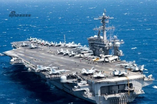 Tàu sân bay USS Carl Vinson, Hạm đội 3, Hải quân Mỹ. Ảnh: Sina