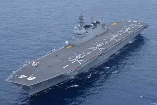 Tàu sân bay trực thăng Kaga của Lực lượng phòng vệ biển Nhật Bản. Ảnh: QQ.