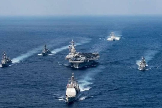 Cụm tấn công tàu sân bay Mỹ. Ảnh: Thời báo Tài chính Anh