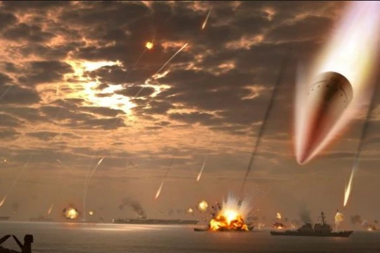 Ảnh tưởng tượng của dân mạng Trung Quốc về sức mạnh tên lửa Đông Phong 21D.