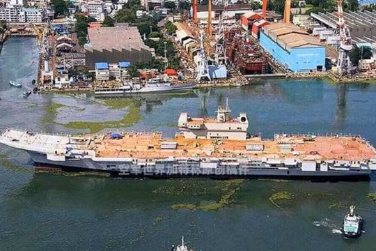 Tàu sân bay mới INS Vikrant của Ấn Độ. Ảnh: Sohu