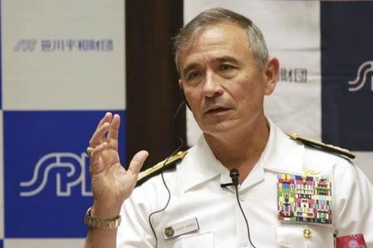 Đô đốc Harry Harris, Tư lệnh Bộ Tư lệnh Thái Bình Dương Mỹ. Ảnh: AP.