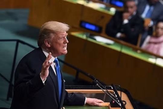 Tổng thống Mỹ Donald Trump phát biểu tại Đại hội đồng Liên hợp quốc ngày 19/9/2017. Ảnh: Sina.